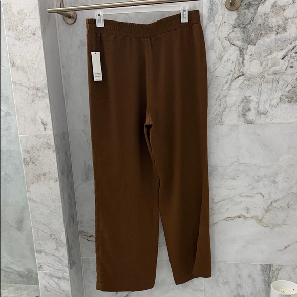 Calvin Klein Brown Ankle Pants with Tie Detail - Picture 3 of 4